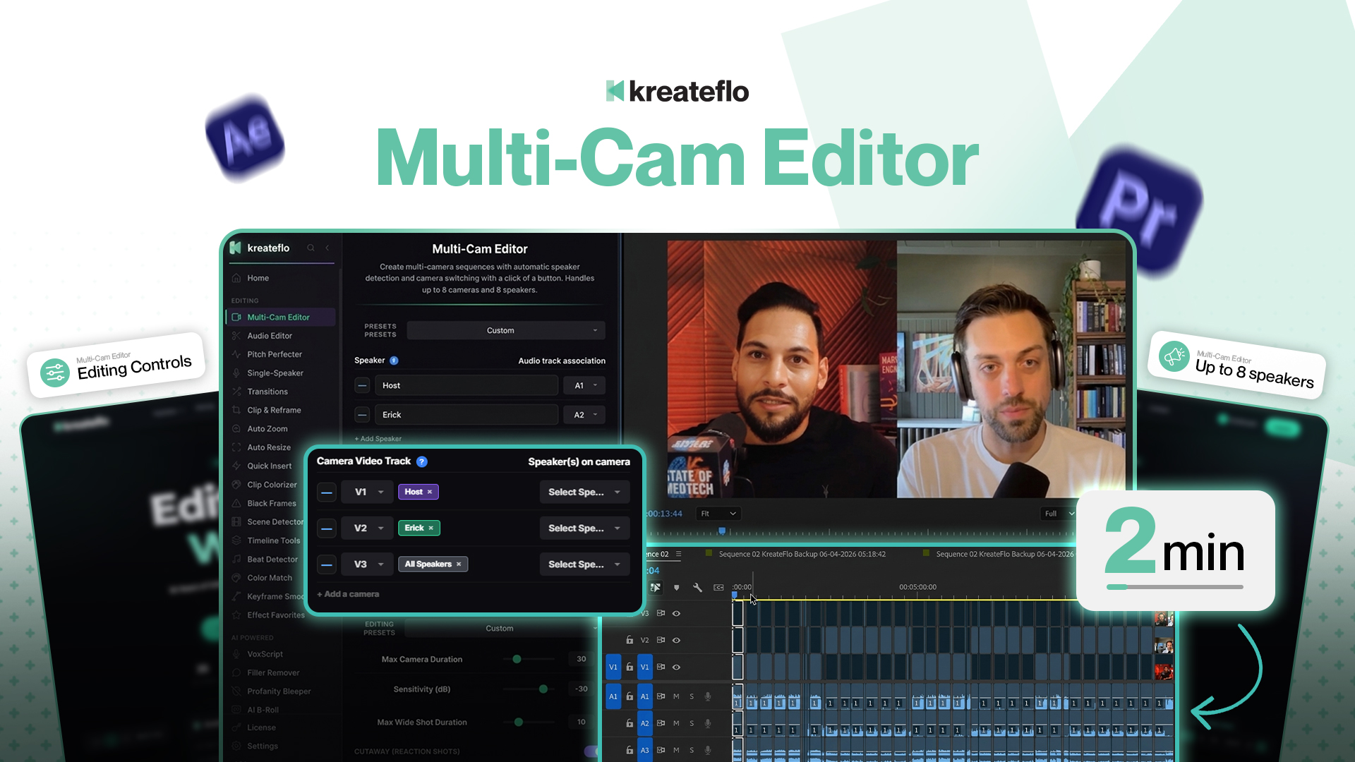 How to Edit a Multi-Cam Podcast in Premiere Pro (90 Seconds with AI)